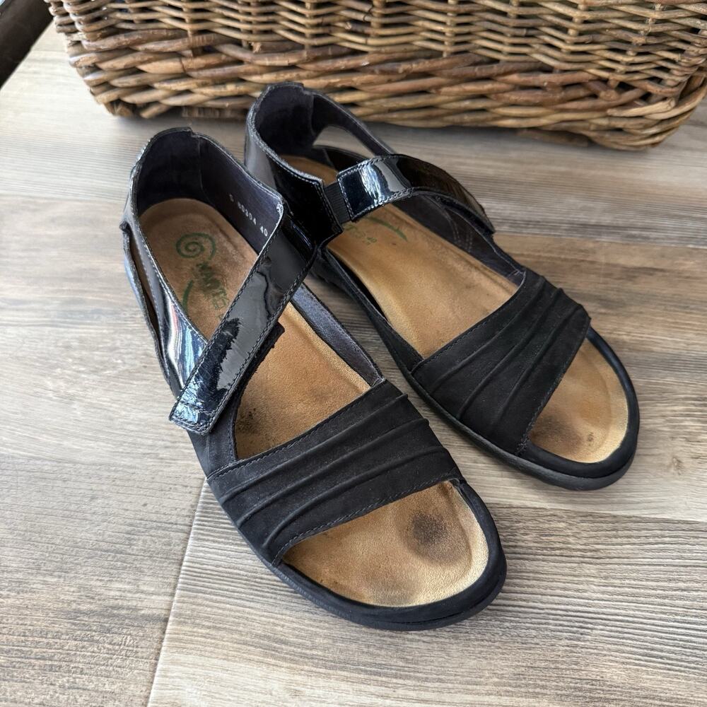 Naot Papaki Black Patent Leather Sandals Women’s EU 40 / US 9 Comfort - Picture 2 of 8